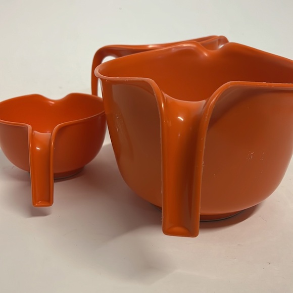 Vintage Orange Mixing Bowls Set Rubbermaid nesting batter - Picture 4 of 6
